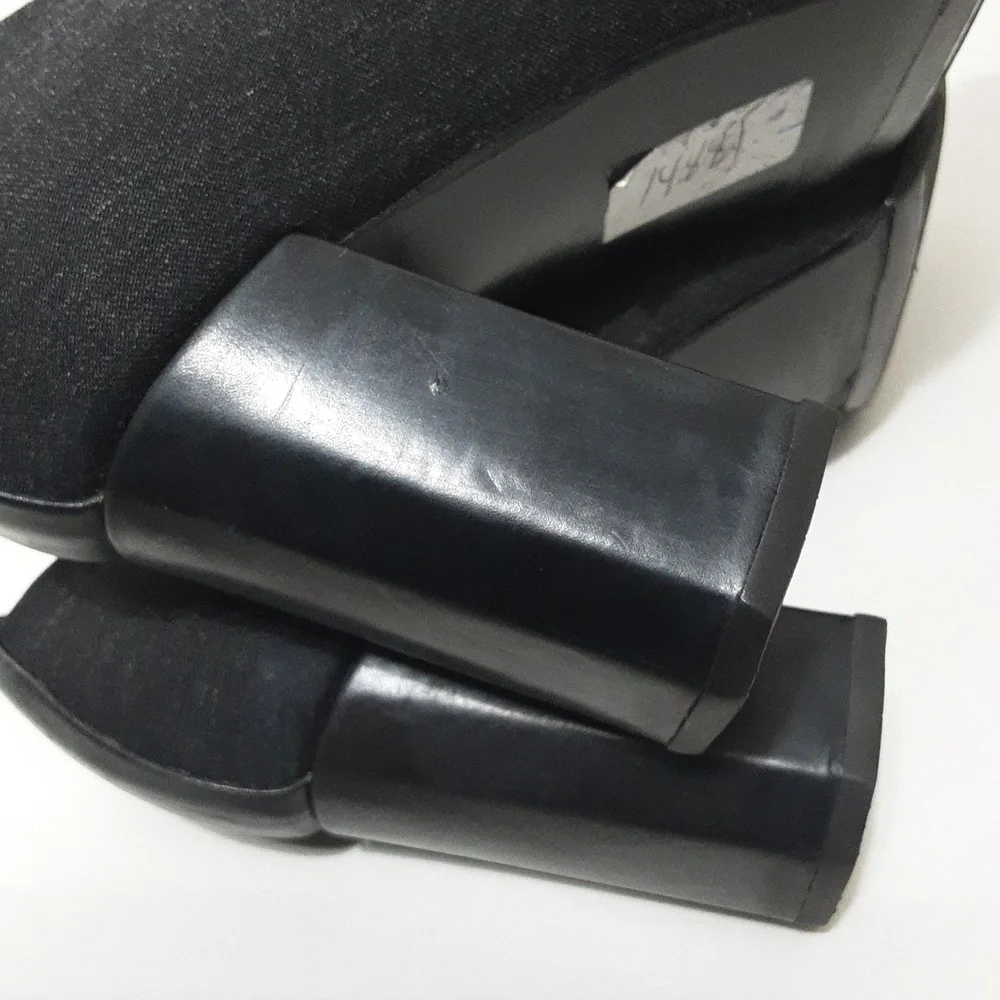 Stuart Weitzman Black Grayish Denim Platform‎ Heel